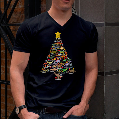 Dinosaur Christmas Tree Dino TRex Paleontologist Xmas Men T-Shirt - Christmas Unisex T-Shirt/Hoodie/Sweatshirt - NINA00