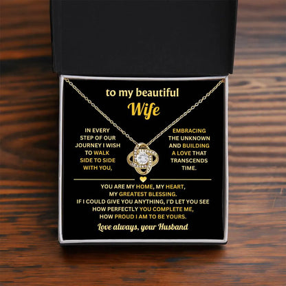 TO MY WIFE FROM HUSBAND - Premium Love Knot Necklace