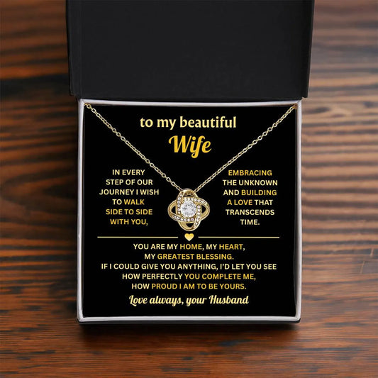 TO MY WIFE FROM HUSBAND - Premium Love Knot Necklace