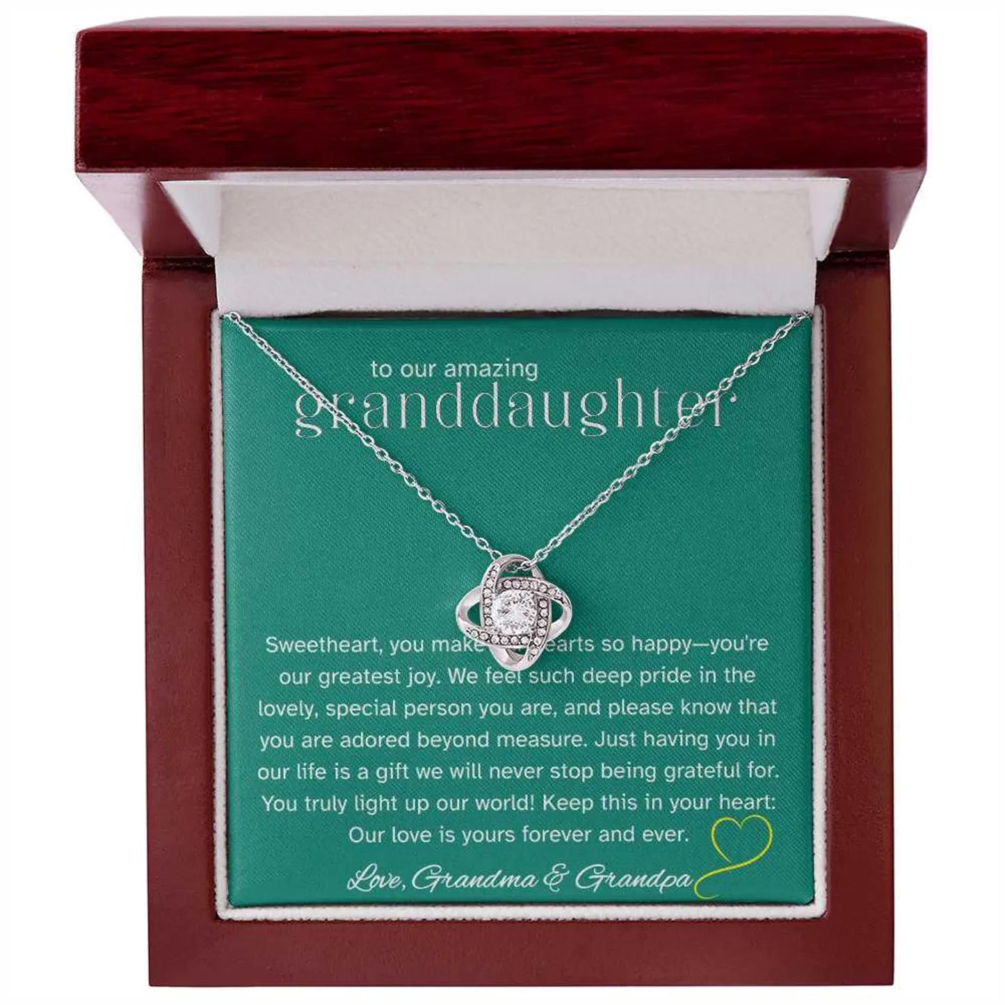 TO MY GRANDDAUGHTER FROM GRANDPA - Premium Love Knot Necklace