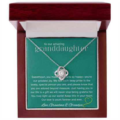 TO MY GRANDDAUGHTER FROM GRANDPA - Premium Love Knot Necklace