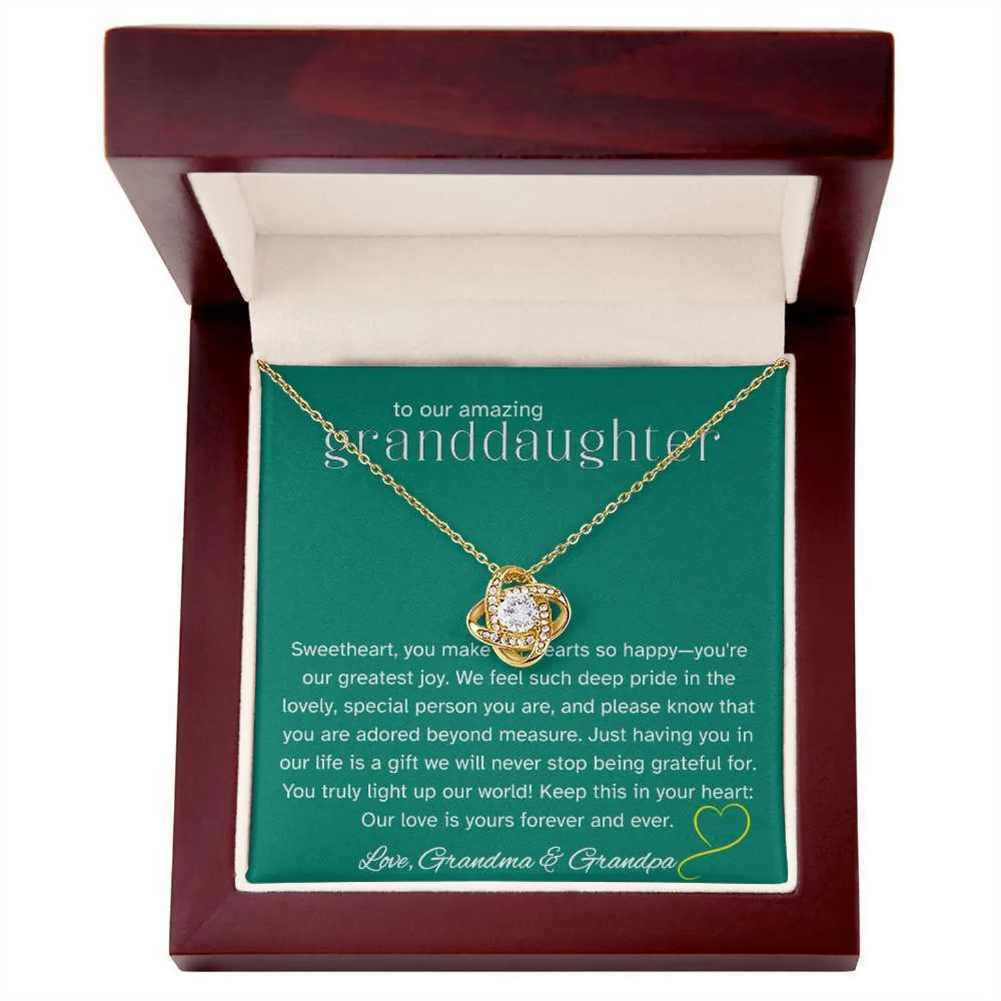 TO MY GRANDDAUGHTER FROM GRANDPA - Premium Love Knot Necklace