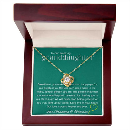 TO MY GRANDDAUGHTER FROM GRANDPA - Premium Love Knot Necklace