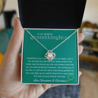 TO MY GRANDDAUGHTER FROM GRANDPA - Premium Love Knot Necklace