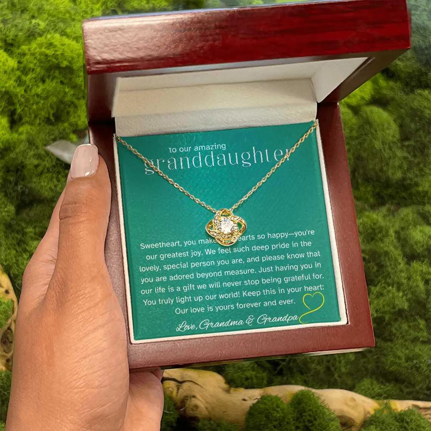 TO MY GRANDDAUGHTER FROM GRANDPA - Premium Love Knot Necklace