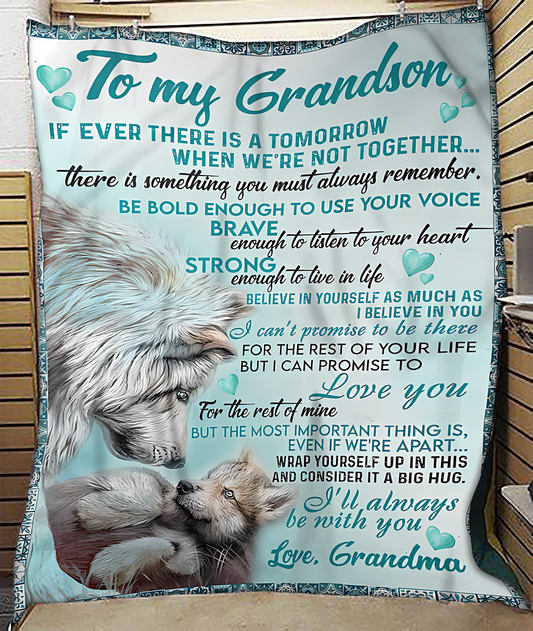 BLANKET FOR GRANDSON – COMFORT & WARMTH GIFT FROM GRANDMA  Sherpa Fleece Quilt Blanket NTTD00 (SKUB06-109)