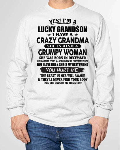 DECEMBER - LUCKY GRANDSON OF CRAZY GRANDMA -  PERFECT GIFT FROM GRANDMA - NINA12 (SKU12-113-12)