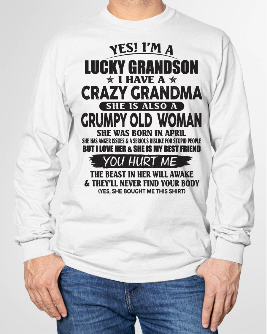 APRIL - LUCKY GRANDSON OF CRAZY GRANDMA -  FROM GRANDMA - NINA04 (SKU10-173-04)