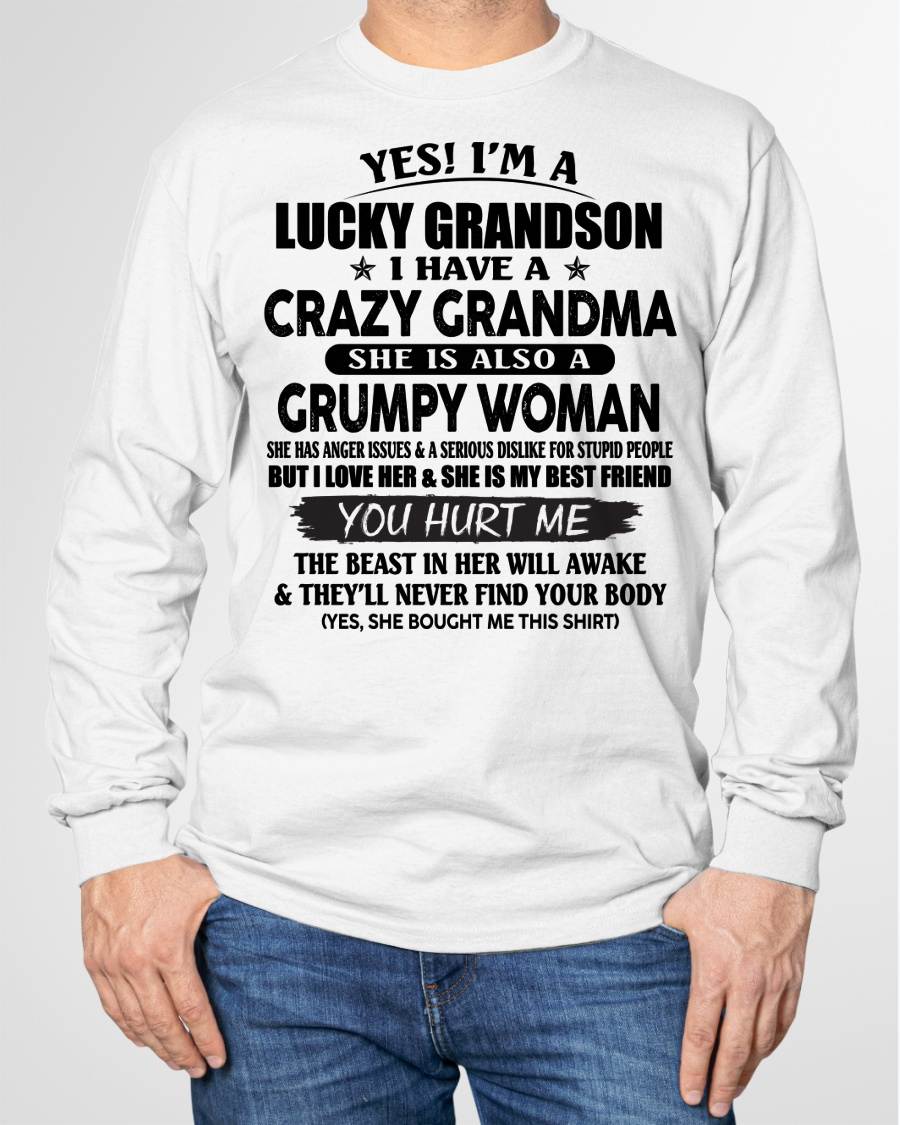 LUCKY GRANDSON OF CRAZY GRANDMA -  PERFECT GIFT FROM GRANDMA - NINA00 (SKU12-113-00)