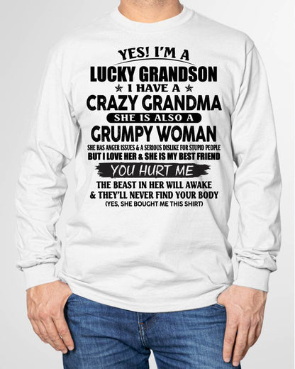 LUCKY GRANDSON OF CRAZY GRANDMA -  PERFECT GIFT FROM GRANDMA - NINA00 (SKU12-113-00)