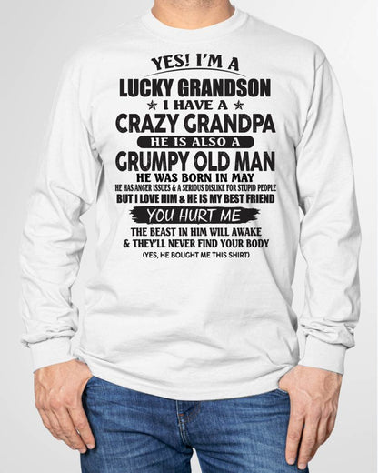 MAY - LUCKY GRANDSON OF CRAZY GRANDPA -  PERFECT GIFT FROM GRANDPA - NINA05 (SKU12-145-05)