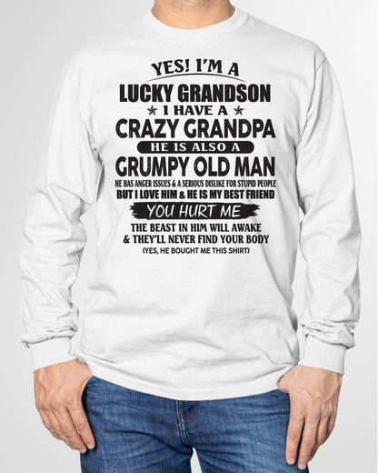 LUCKY GRANDSON OF CRAZY GRANDPA -  PERFECT GIFT FROM GRANDPA - NINA00 (SKU12-145-00)