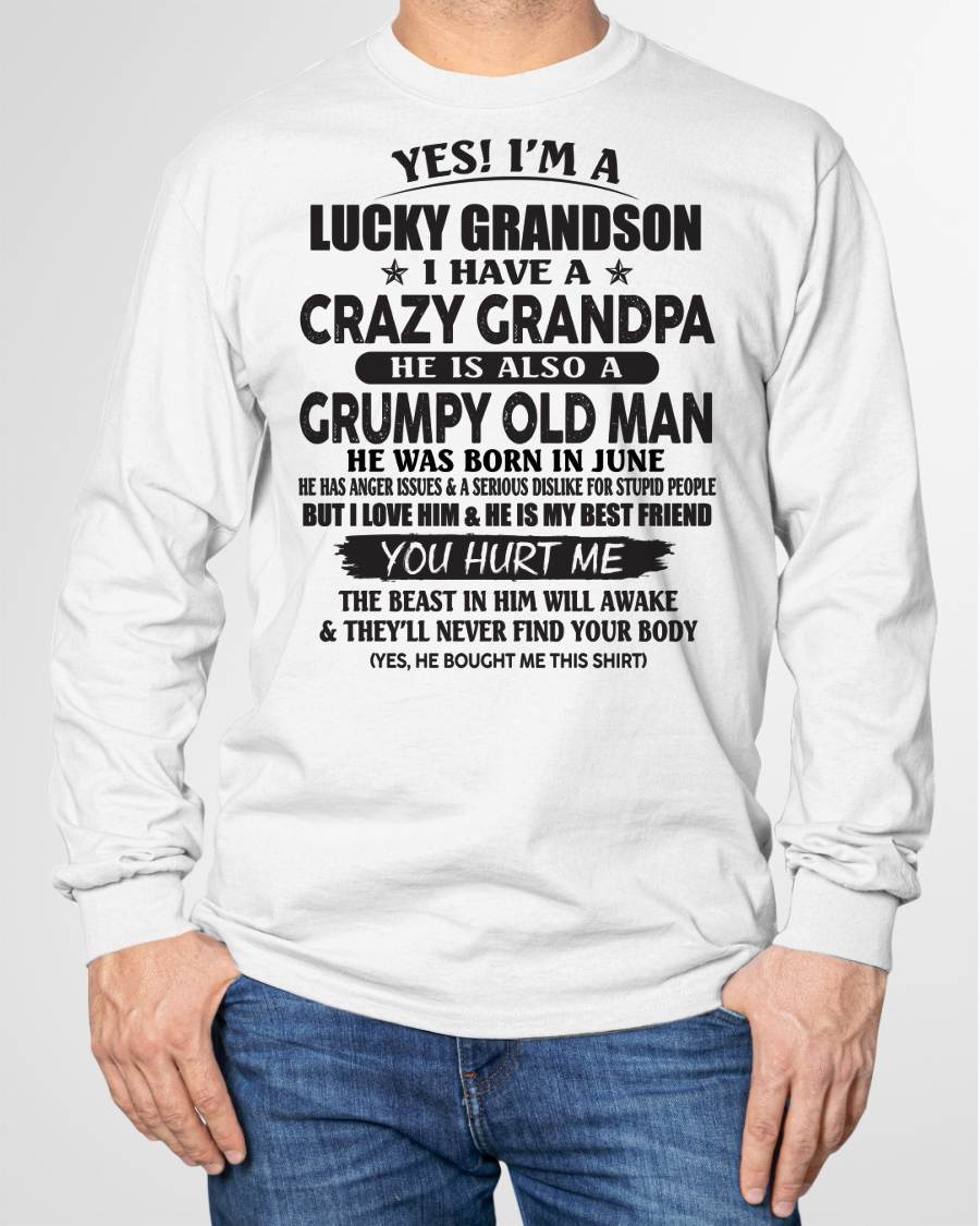 JUNE - LUCKY GRANDSON OF CRAZY GRANDPA -  PERFECT GIFT FROM GRANDPA - NINA06 (SKU12-145-06)