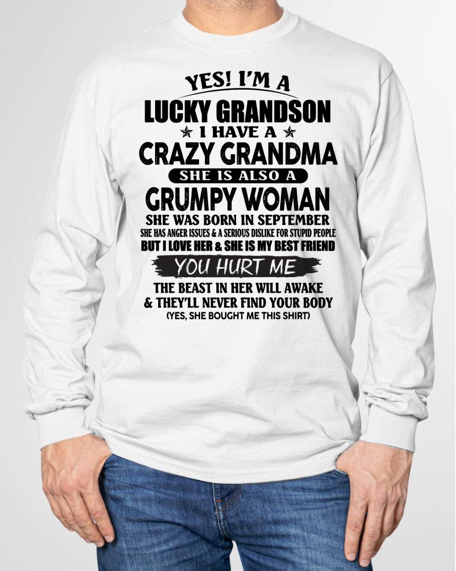 SEPTEMBER - LUCKY GRANDSON OF CRAZY GRANDMA -  PERFECT GIFT FROM GRANDMA - NINA09 (SKU12-113-09)