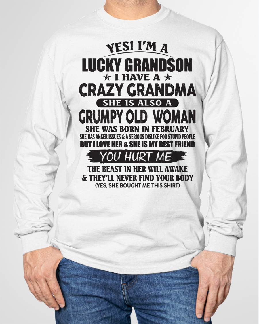 FEBRUARY - LUCKY GRANDSON OF CRAZY GRANDMA -  FROM GRANDMA - NINA02 (SKU10-173-02)