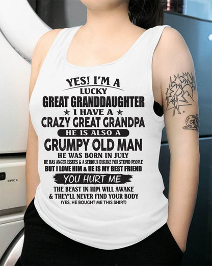 JULY - LUCKY GREAT GRANDDAUGHTER OF CRAZY GREAT GRANDPA - PERFECT GIFT FROM GREAT GRANDPA - NINA07 (SKU12-287-07)