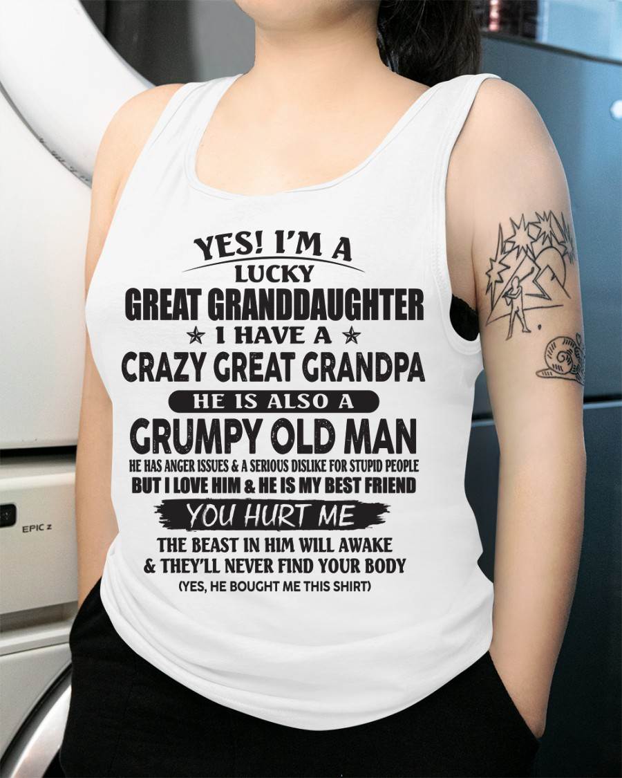 LUCKY GREAT GRANDDAUGHTER OF CRAZY GREAT GRANDPA - PERFECT GIFT FROM GREAT GRANDPA - NINA00 (SKU12-287-00)