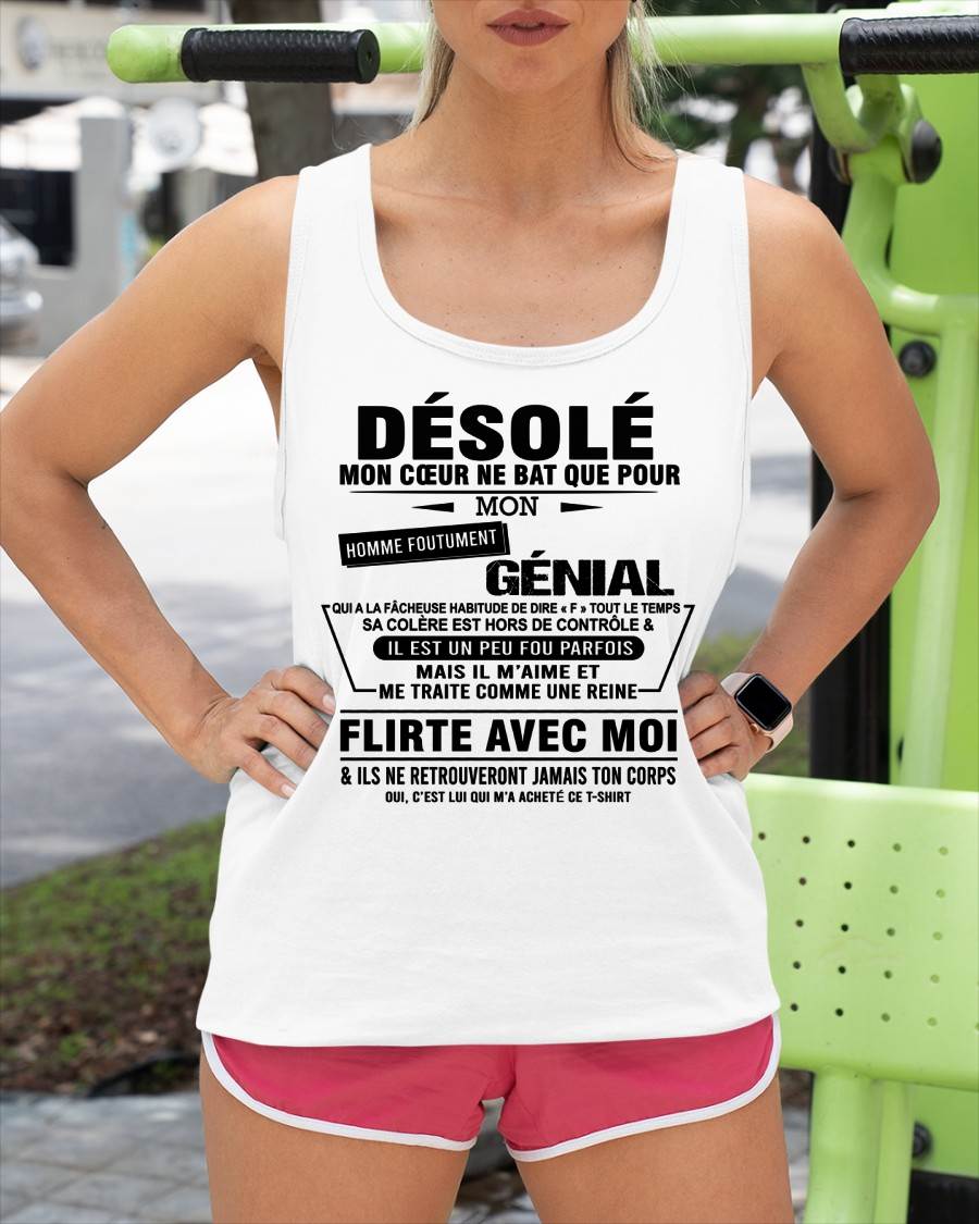 DÉSOLÉ MON CŒUR NE BAT QUE POUR MON HOMME FOUTUMENT GÉNIAL - DE SON MARI - FR00/NINA00 (SKU26T-01161-00)