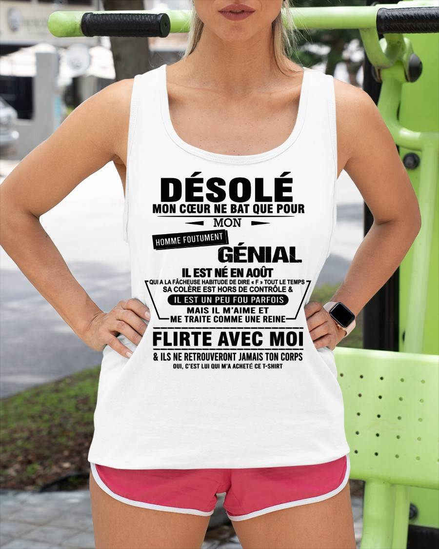 AOÛT – DÉSOLÉ, MON CŒUR NE BAT QUE POUR MON HOMME FOUTUMENT GÉNIAL – DE SON MARI – FR08/NINA08 (SKU26T-01161-08)
