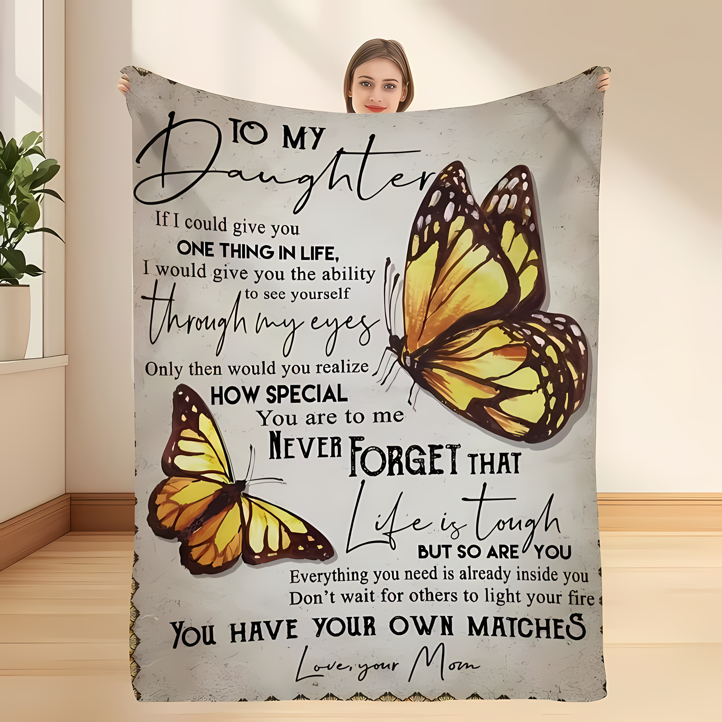 BLANKET FOR DAUGHTER FROM MOM – COMFORT & WARMTH GIFT Sherpa Fleece Blanket