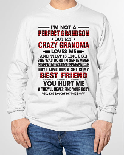 I’m Not A Perfect Grandson T-Shirt – Birthday Gift From September Grandma / Woman - NINA09 (SKU10-167-09)