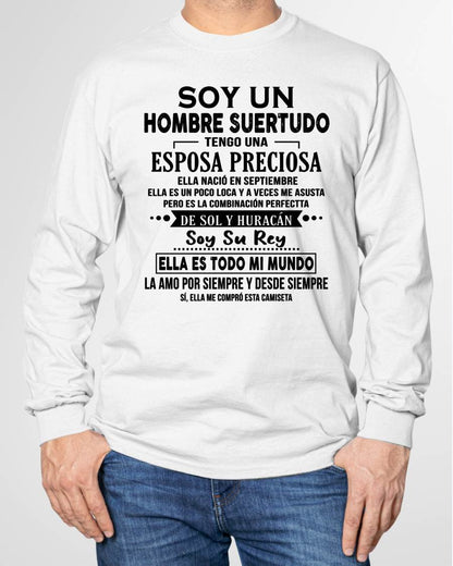OCTUBRE - SOY UN HOMBRE SUERTUDO TENGO UNA ESPOSA PRECIOSA - Regalo especial para tu novio o esposo - NINA10