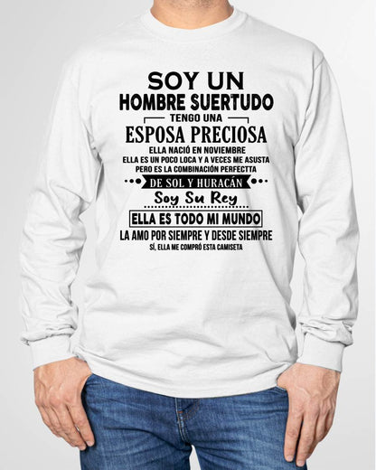 NOVIEMBRE - SOY UN HOMBRE SUERTUDO TENGO UNA ESPOSA PRECIOSA - Regalo especial para tu novio o esposo - NINA11