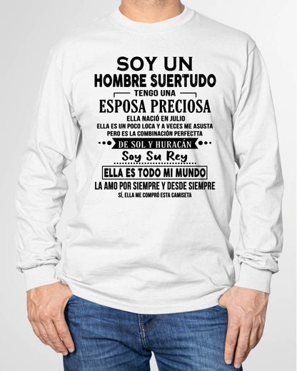 JULIO - SOY UN HOMBRE SUERTUDO TENGO UNA ESPOSA PRECIOSA - Regalo especial para tu novio o esposo - NINA07