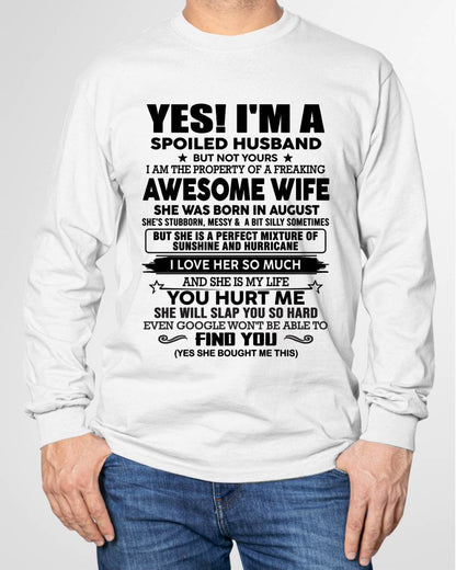 AUGUST - I'M A SPOILED HUSBAND BUT NOT YOURS - FROM WIFE - NINA08 (SKU12-283-08)