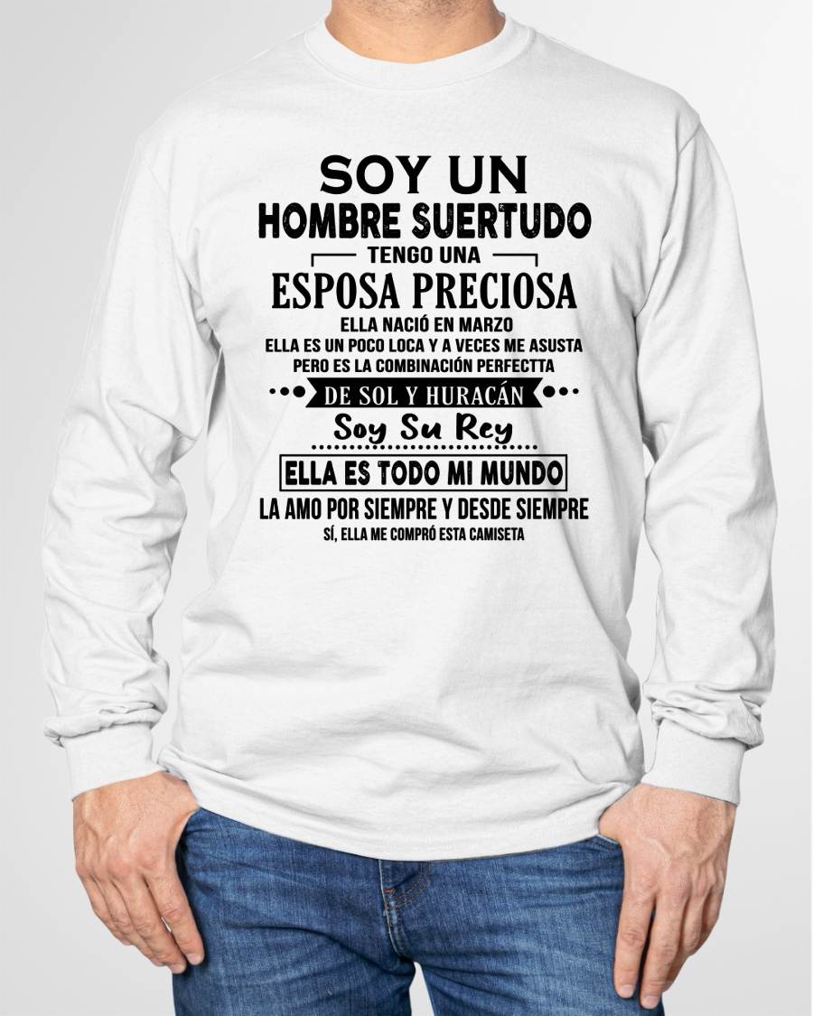 MARZO - SOY UN HOMBRE SUERTUDO TENGO UNA ESPOSA PRECIOSA - Regalo especial para tu novio o esposo - NINA03