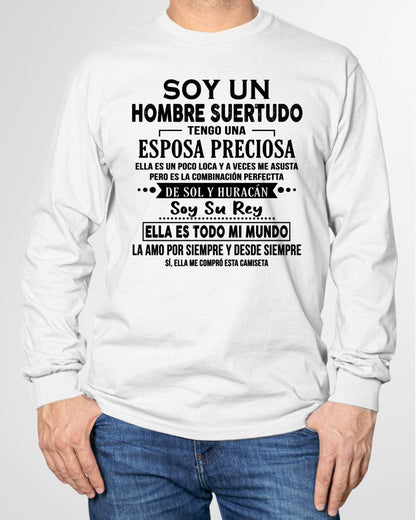 SOY UN HOMBRE SUERTUDO TENGO UNA ESPOSA PRECIOSA - Regalo especial para tu novio o esposo - NINA00