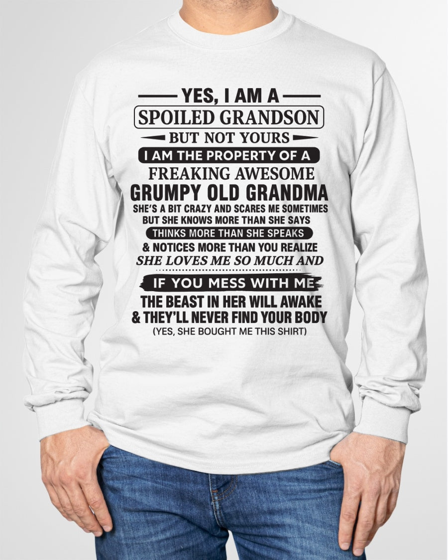 Yes I’m A Stubborn Grandson T-Shirt – Birthday Gift From Grandma / Woman - NINA00 (SKU10-171-00)