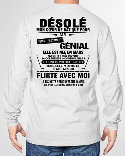 MARS - DÉSOLÉ, MON CŒUR NE BAT QUE POUR MA FEMME FOUTUMENT GÉNIALE — DE SA FEMME - FR03 / NINA03 (SKU26T-01258-03)