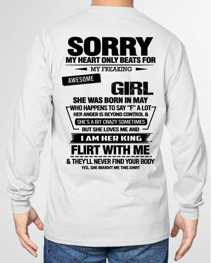 MAY - SORRY MY HEART ONLY BEATS FOR MY FREAKING AWESOME GIRL - FROM WIFE - NINA05 (SKU26T-01-59-05)