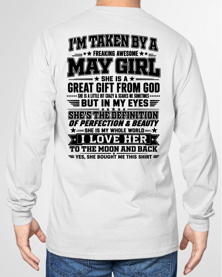 MAY - I'm Taken By A Freaking Awesome Girl Shirt – Gift for your Boyfriend or Husband from wife - NINA05 (SKU2606-320-05)