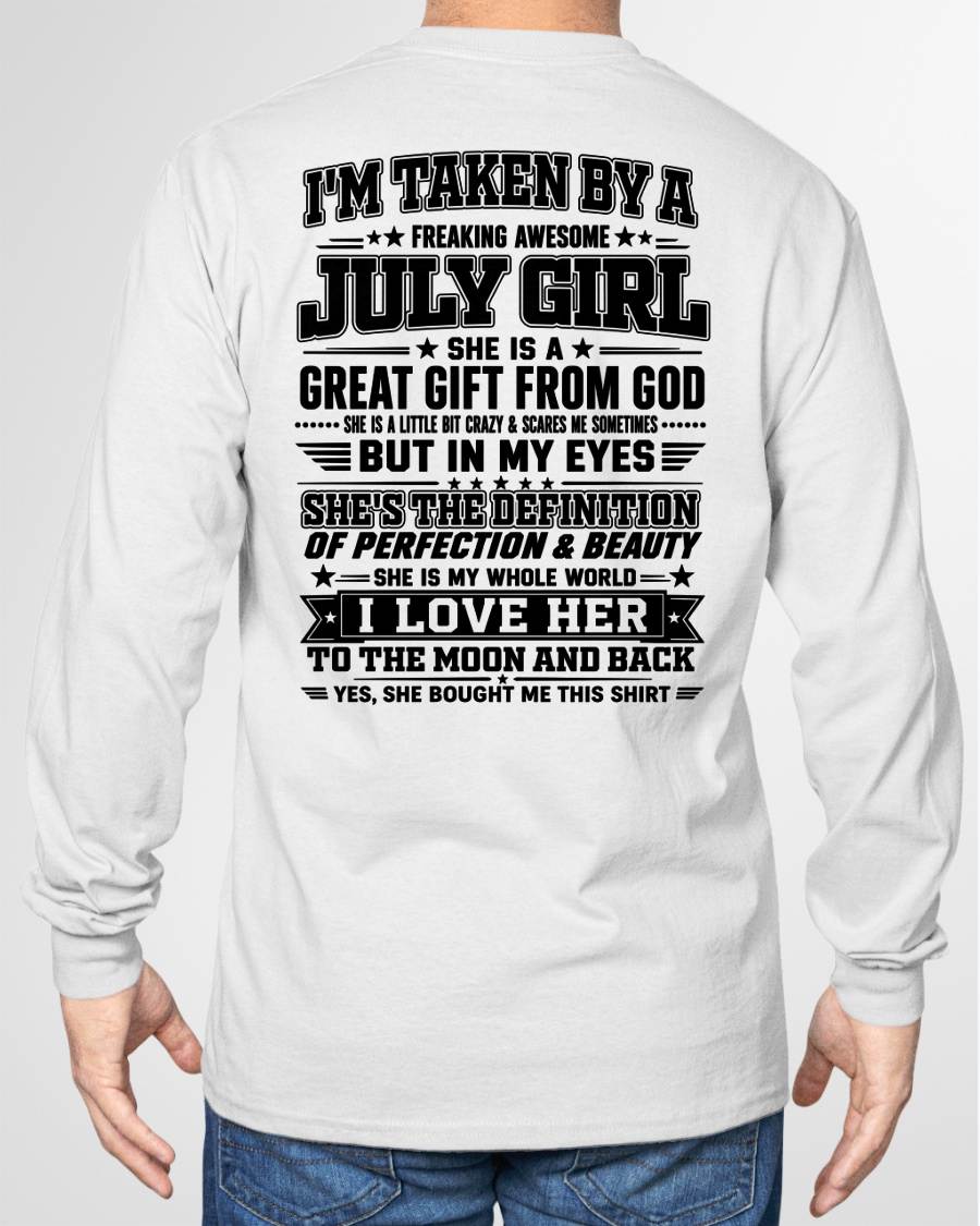 JULY - I'm Taken By A Freaking Awesome Girl Shirt – Gift for your Boyfriend or Husband from wife - NINA07 (SKU2606-320-07)