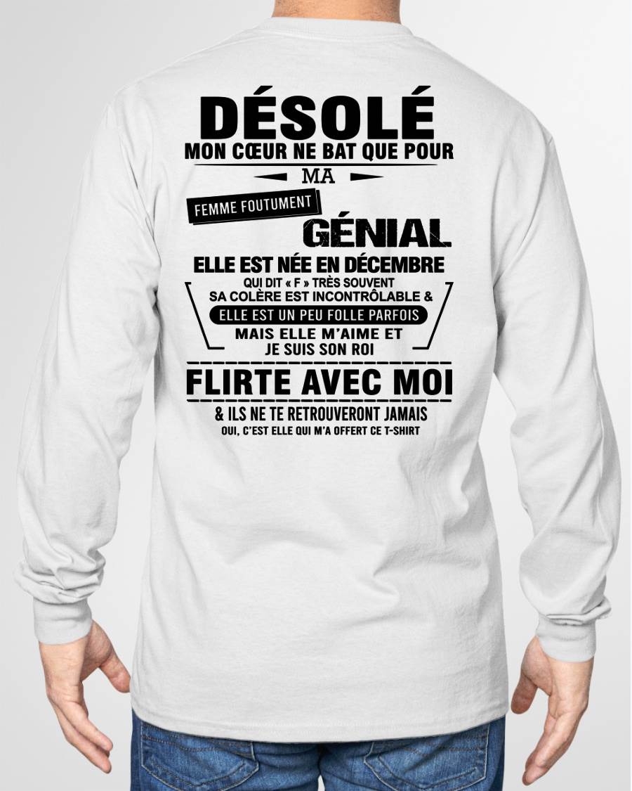 DÉCEMBRE - DÉSOLÉ, MON CŒUR NE BAT QUE POUR MA FEMME FOUTUMENT GÉNIALE — DE SA FEMME - FR12 / NINA12 (SKU26T-01258-12)