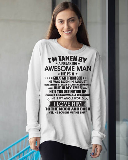 AUGUST – I'M TAKEN BY A FREAKING AWESOME MAN HE IS A GREAT GIFT FROM GOD – FROM HUSBAND – NINA08 (SKU26T-01234-08)