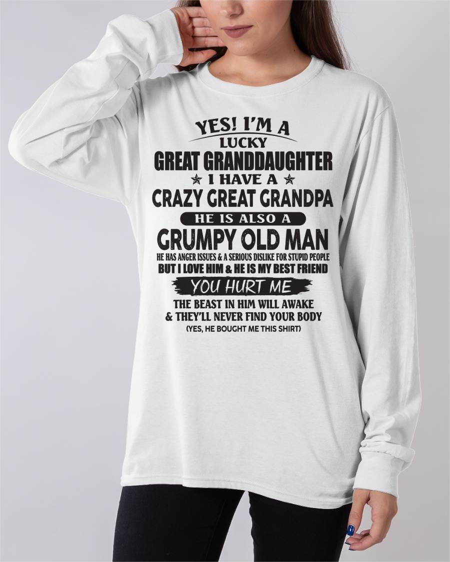 LUCKY GREAT GRANDDAUGHTER OF CRAZY GREAT GRANDPA - PERFECT GIFT FROM GREAT GRANDPA - NINA00 (SKU12-287-00)