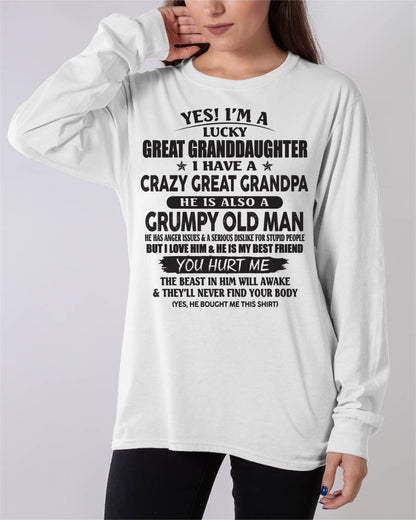 LUCKY GREAT GRANDDAUGHTER OF CRAZY GREAT GRANDPA - PERFECT GIFT FROM GREAT GRANDPA - NINA00 (SKU12-287-00)