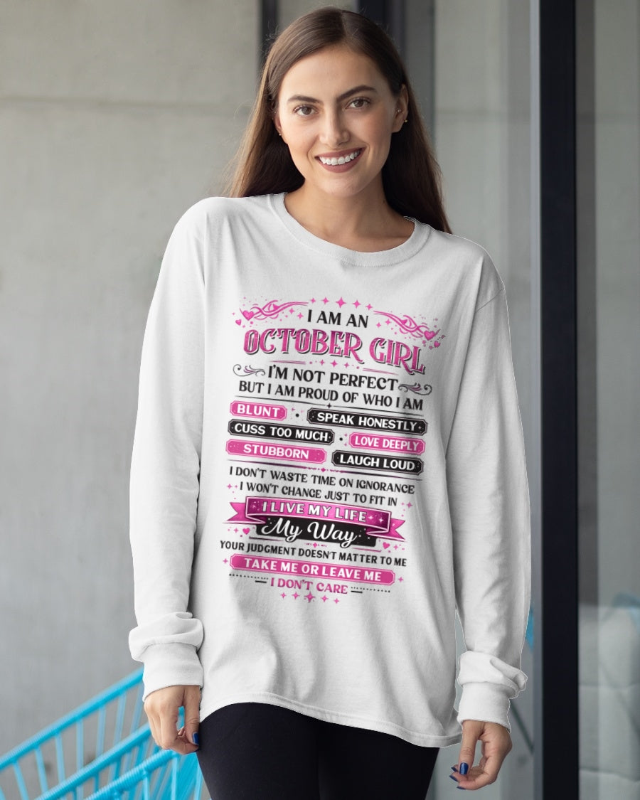 "I AM AN OCTOBER GIRL" - Birthday Gift For October Girls - FMA NINA10 (SKU26T-01260-10)