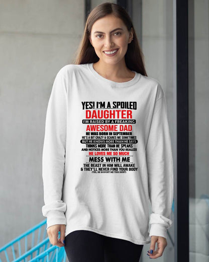 SEPTEMBER - I'M RAISED BY A FREAKING AWESOME DAD - Gift for Daughter From Dad - NINA09 (SKU2610-134-09)