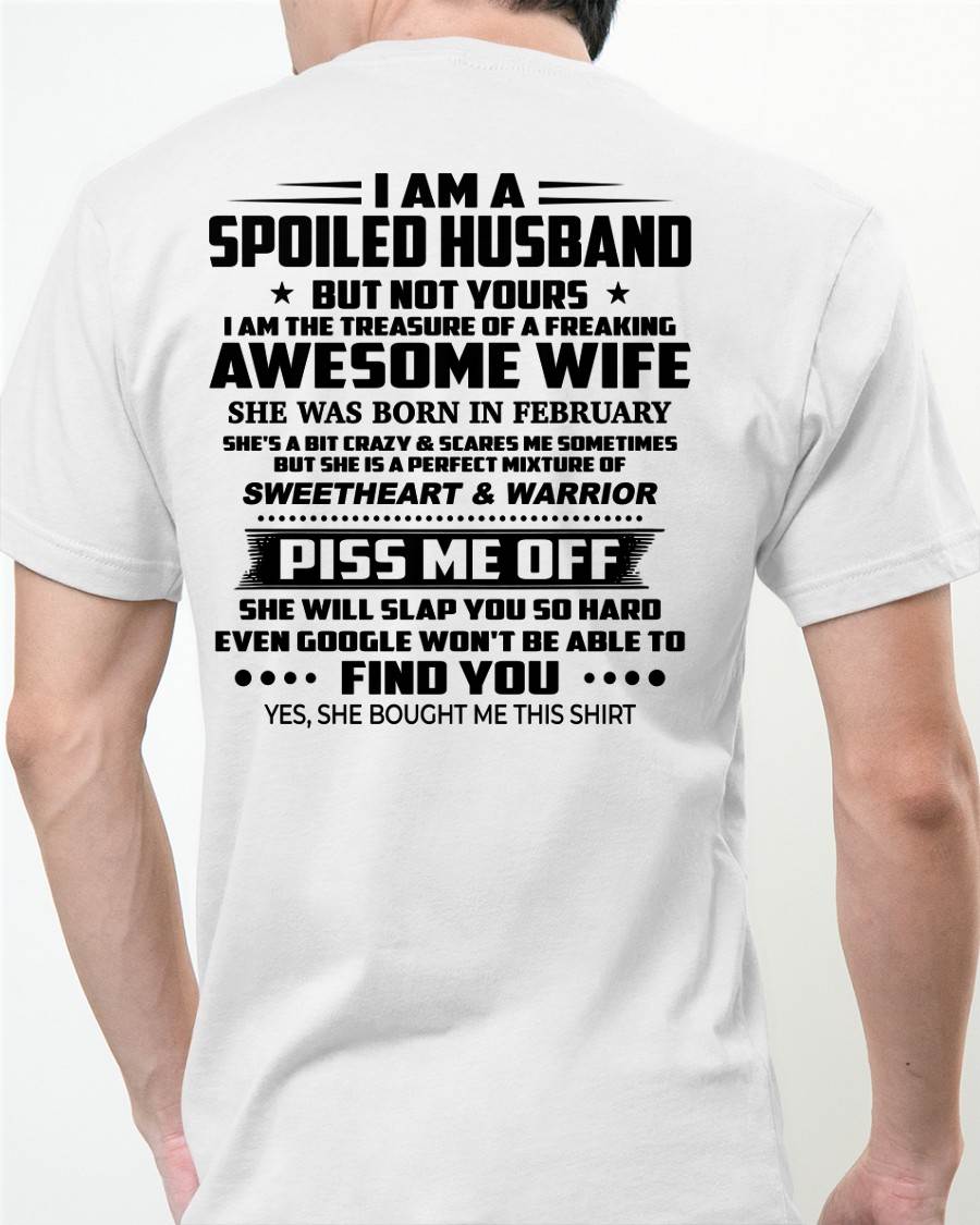 FEBRUARY - I AM THE TREASURE OF A FREAKING AWESOME WIFE - FROM WIFE - NINA02 (SKU2604-308-02)