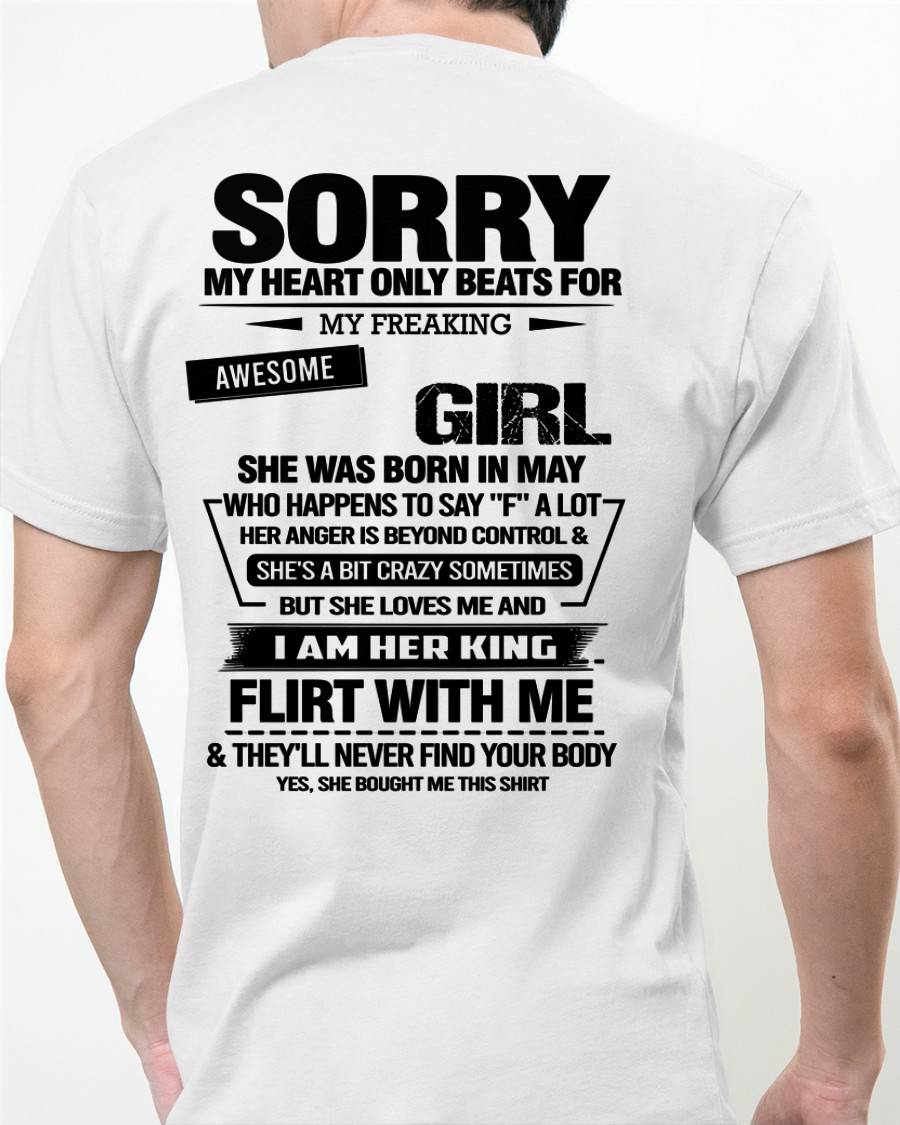 MAY - SORRY MY HEART ONLY BEATS FOR MY FREAKING AWESOME GIRL - FROM WIFE - NINA05 (SKU26T-01-59-05)