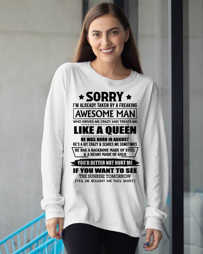 AUGUST - HE HAS A BACKBONE MADE OF STEEL AND A HEART MADE OF GOLD - FROM HUSBAND - NINA08 (SKU26T-0199-08)