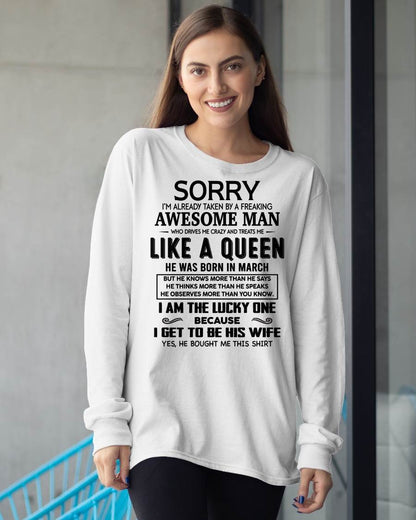 MARCH – AN AWESOME MAN WHO DRIVES ME CRAZY AND TREATS ME LIKE A QUEEN – FROM HUSBAND – NINA03 (SKU26T-01286-03)