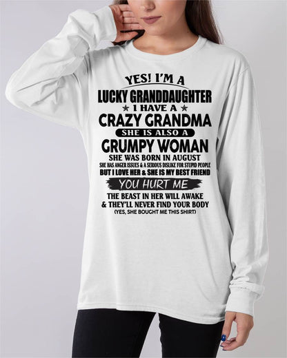 AUGUST - LUCKY GRANDDAUGHTER OF CRAZY GRANDMA - PERFECT GIFT FROM GRANDMA - NINA08 (SKU12-146-08)