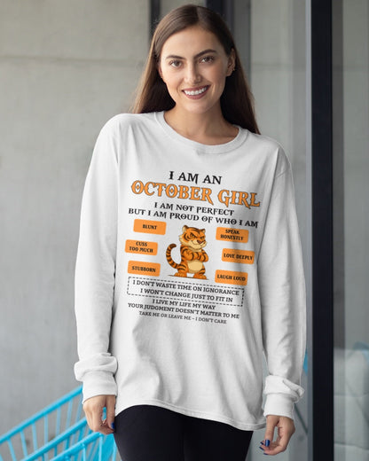 "I AM A OCTOBER GIRL" - Birthday Gift For October Girls - FMA NINA10 (SKU26T-01-62-10)