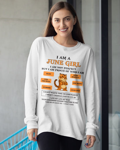 "I AM A JUNE GIRL" - Birthday Gift For June Girls - FMA NINA06 (SKU26T-01-62-06)