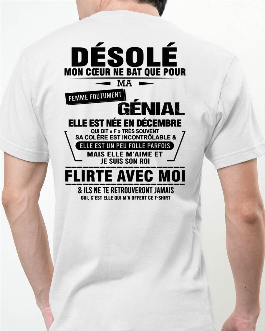 DÉCEMBRE - DÉSOLÉ, MON CŒUR NE BAT QUE POUR MA FEMME FOUTUMENT GÉNIALE — DE SA FEMME - FR12 / NINA12 (SKU26T-01258-12)